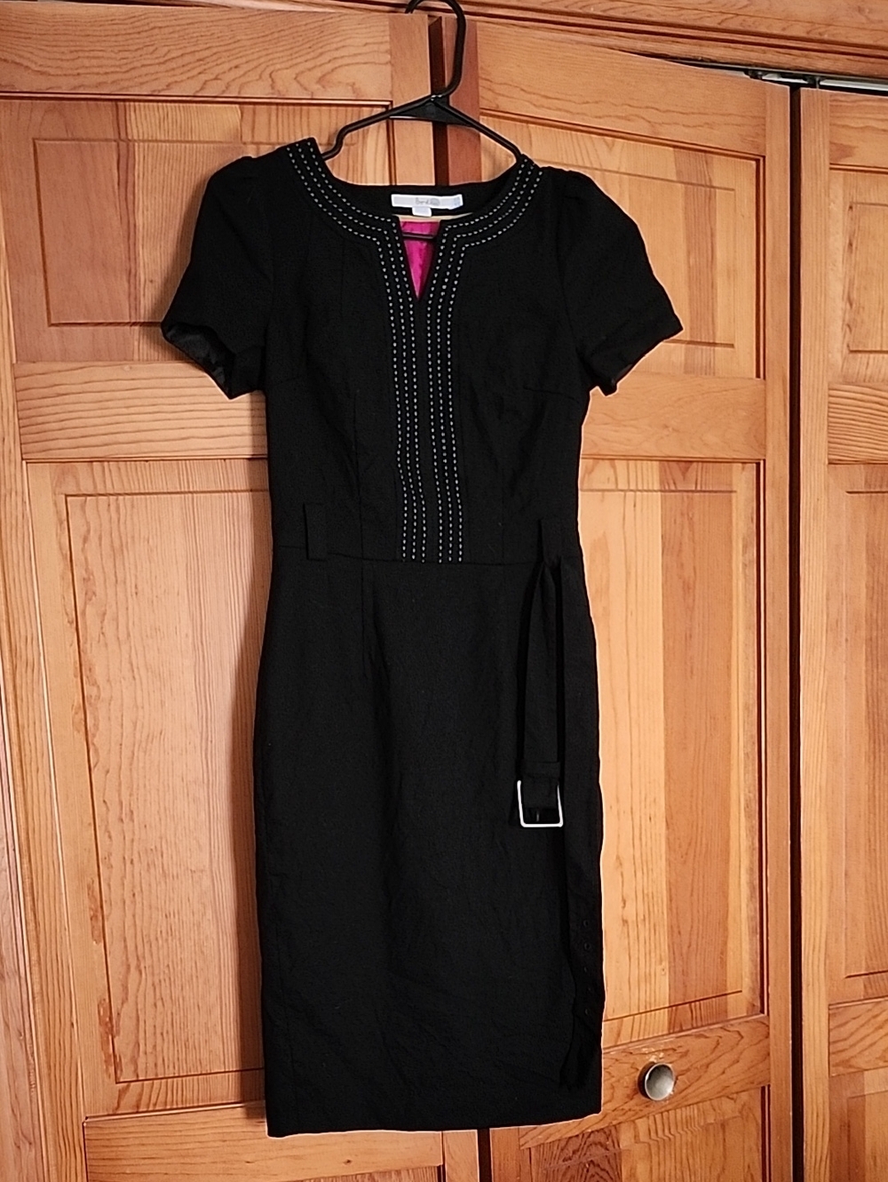 Boden Black Midi Dress with Pink Lining